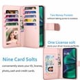 thumbnail image 3 of Wallet Case for Moto G Stylus 5G 2025 Wallet Case ,[9 Card Slots] Luxury PU Leather Credit Holder Carrying Folio Flip [Detachable] Kickstand Magnetic Phone Cover & Lanyard [Pink], 3 of 6