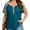 A1-Royal Blue, variant on SHOWMALL Women's Plus Henley Shirts V-Neck Button-Up Short Raglan Sleeve Tops Purple Red 1X Color-block Casual Dressy Blouse