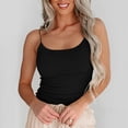 thumbnail image 2 of Suspenders Sleeveless Top Knitted Thin Strap Square Neck Pure Color Slim Charming Comfortable for Party Shopping Black S, 2 of 5