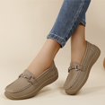 thumbnail image 4 of Willtoo Womens Wide Toe Loafers Slip On Casual Platform Walking Shoes Metal Buckle Lightweight Comfort Daily Work Loafers, 4 of 6