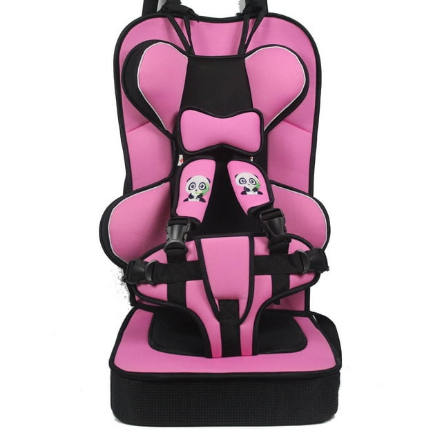 Asiento elevador de coche con respaldo alto, portátil, de polietileno, convertible, para bebés, color rosa