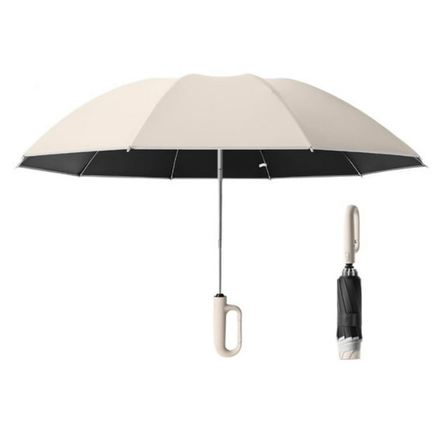 HLONK Inverted Umbrella with Carabiner Handle Wind Proof Umbrellas For Rain 46 Inch Portable Reverse Folding Umbrella Car Umbrella for Women Men 10 Ribs