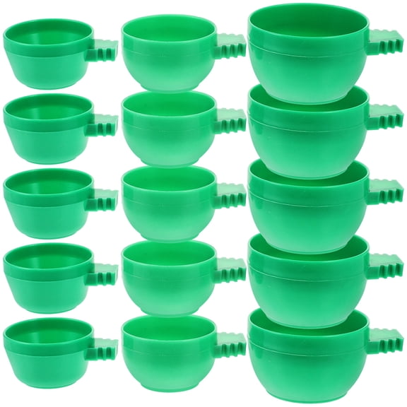 NIAIZEK Bird Food Container Green Plastic Multi-Function Feeding Basin 36Pcs