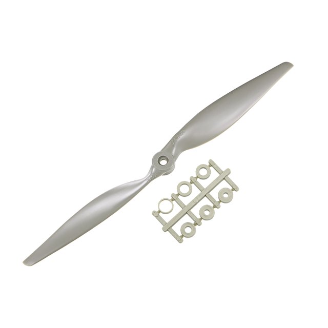 Hélices RC CW 12x6 Pulgadas 2-Palas para Avión Nylon Gris con Anillos Adaptadores