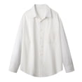 thumbnail image 4 of HOOMEUMY Men's Fashion Solid Long Sleeve Shirt Collared Pocket Tops Casual Wear Trendy Look for Daily Outdoor Sports Activities, 4 of 6