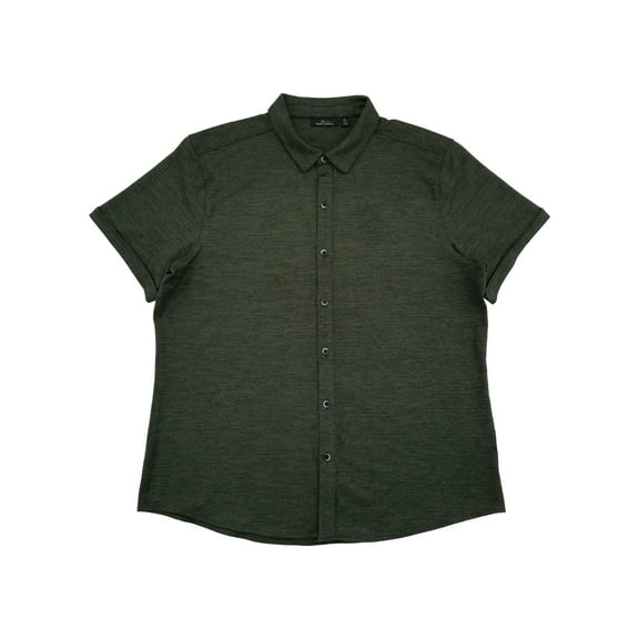 Marc Anthony Mens Green Luxury Soft Slim Fit Short Sleeve Button-Down Shirt XL