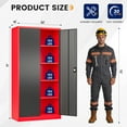 thumbnail image 3 of AUHUP 71" Metal Cabinet with 4 Adjustable Shelves, Garage Storage Cabinets with Locking Doors,Tool Storage Cabinet for Home Office,Warehouse,Workshop(Red Black), 3 of 9