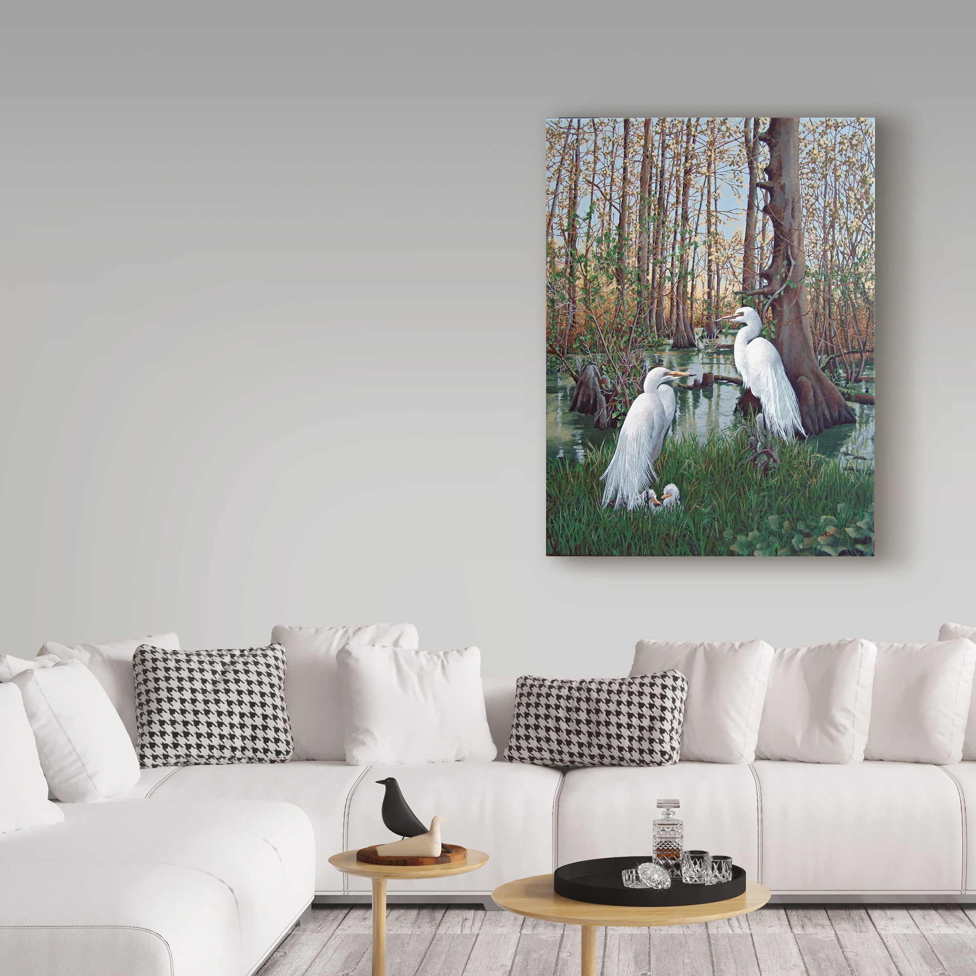 Trademark Fine Art 'Snowy White Egret Nesting' Canvas Art by Carol J Rupp