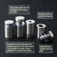 thumbnail image 3 of 8 tornillos publicitarios de acero inoxidable, separadores publicitarios de vidrio para placas y carteles, 19 mm de diámetro x 25 mm de largo, cepillado Sailing Electrónica, 3 of 4
