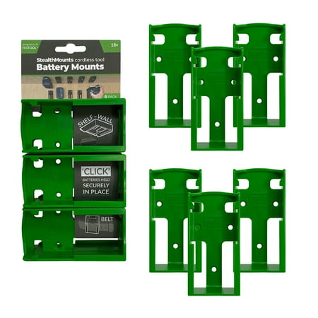

Stealthmounts Green Battery Mount for Festool 18V Batteries 6 Pack