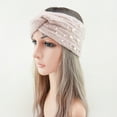 thumbnail image 4 of Sonducket Manténgase abrigado con estilo, cómodo calentador de orejas, diadema de invierno, diademas cruzadas de punto Nueva Perla, portátil Accesorios de disfraces Beige, 4 of 6