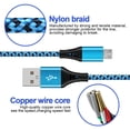 thumbnail image 5 of Micro Usb Cable 6ft 2 Pack,Android Charger Cable Nylon Braided Micro USB Fast Charging Cords,Blue, 5 of 5