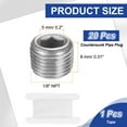 thumbnail image 2 of 20 Pcs 304 Stainless Steel Pipe Plug 1/8" NPT Male Internal Hex Thread Socket Pipe Plug, 2 of 7