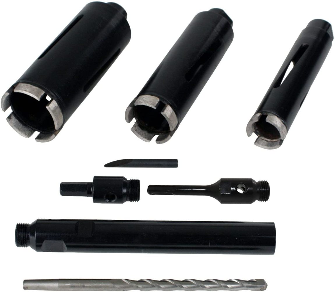 LueInJoy 3Piece 15inch to 25inch Dry Diamond Core Drill Bit Kit with