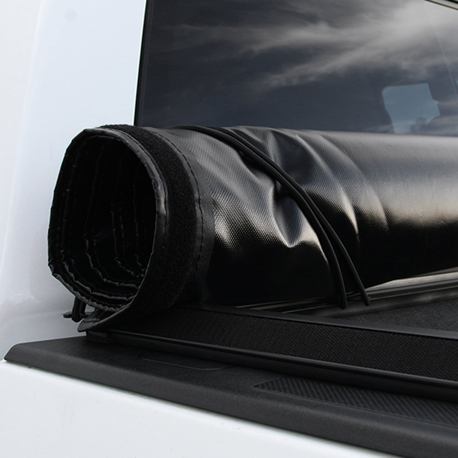 Fits 2016-2020 Toyota Tacoma Crew//Extended Cab Pickup 5 Feet 60 Inches Bed Black Soft Roll Up Tonneau Cover /& Hardware