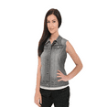 thumbnail image 1 of Women's Buttoned Denim Washed Vest W Flap Pockets, 1 of 2