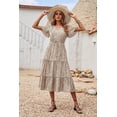 thumbnail image 3 of Beach Bohemian Style Spring and Summer Casual V-neck Printed High waist Slim A-line version of the dress S, 3 of 8