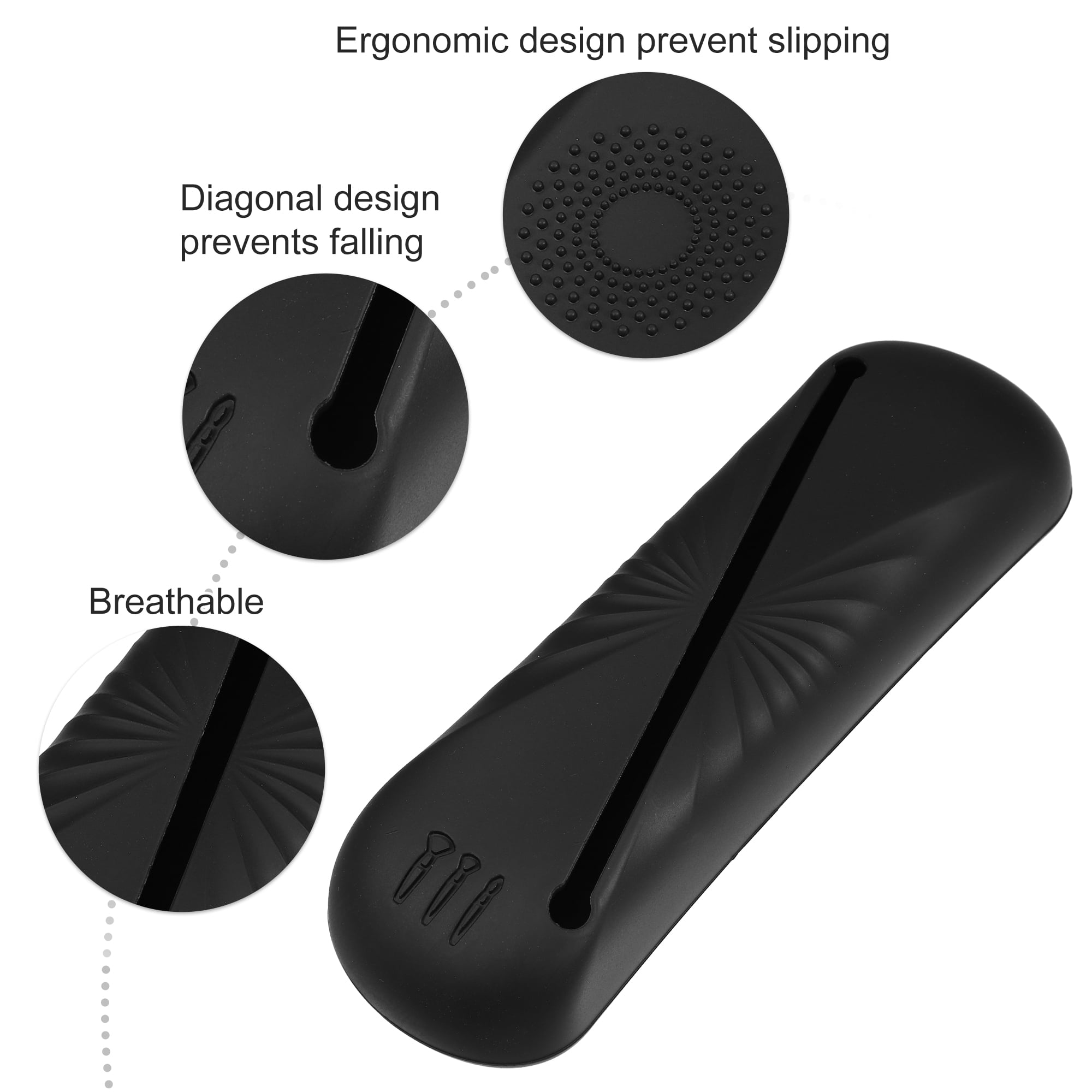 Unique Bargains 1Pc Travel Makeup Bag Makeup Organizer Bag Silicone Portable Black