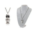 thumbnail image 5 of Gunmetal Tone Clear Crystal Rhinestones White Enamel Owl Bird Pendant Necklace, 5 of 5