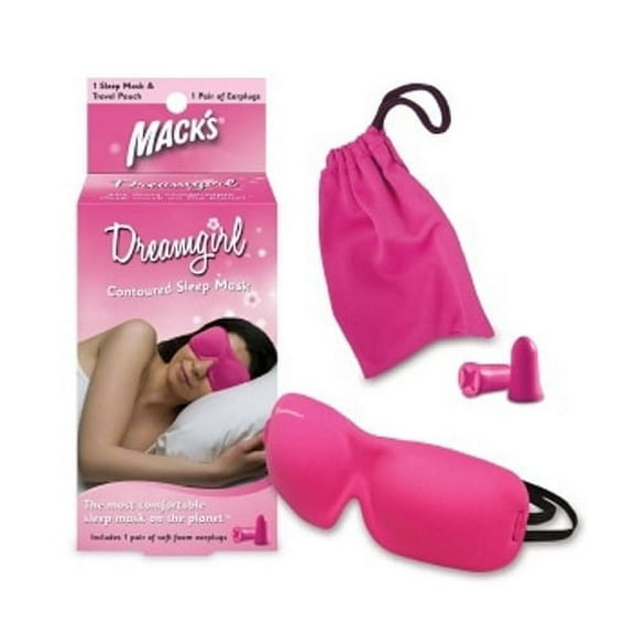 Macks Dreamgirl Contoured Sleep Mask, Free Pair Of Soft Foam Earplugs For Her, Fuchsia