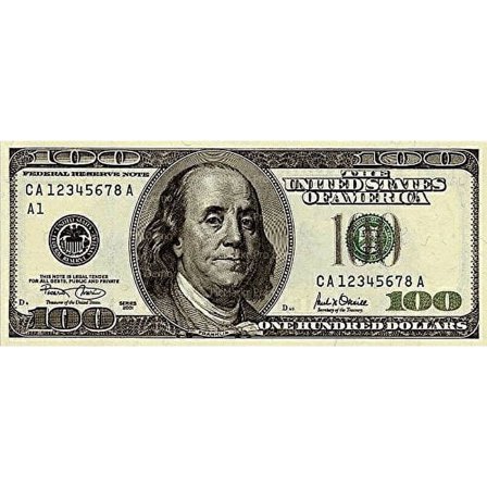 100 Dollar Bill Happy Birthday Edible Image Cake Topper For Half Sheet Cake By TNCT