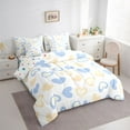 thumbnail image 3 of Feelyou Blue Love Heart Bedding Comforter Set 7pcs for Child, Kawaii Cartoon Graffiti King Bedding Sets, Dreamy Princess Style Reversible Bed Sheets, Ultra Soft Bedroom Decor, 3 of 7