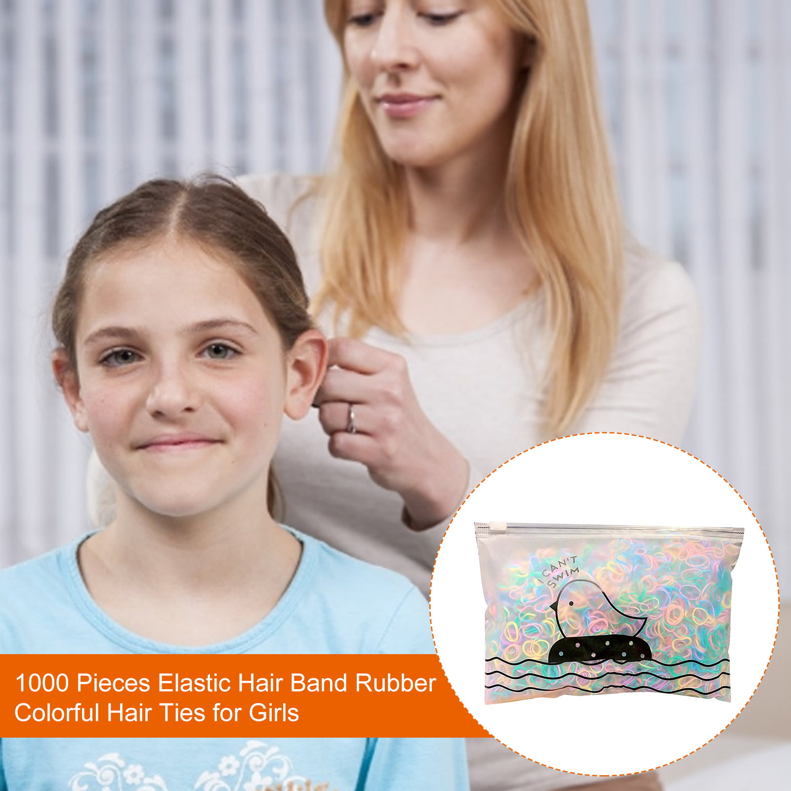 400PCS/Bag Transparent Traceless Hair Rubber Cord Women Girls Elastic Hair Band 