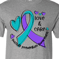 thumbnail image 4 of Inktastic Love and Care Suicide Prevention Awareness Ribbon and Hearts T-Shirt, 4 of 5