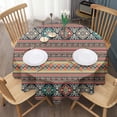 thumbnail image 3 of Orange Paisley Pattern Round Tablecloth 60"x60",Wrinkle Wipeable Table Cloth for Kitchen Dining Room Picnic Patio Party, 3 of 6