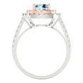 thumbnail image 4 of 1.615 ct Round Cut Natural Swiss Blue Topaz Solitaire with Simulated Diamond Accents 18K White/Rose Gold Womens Engagement Ring, 4 of 5
