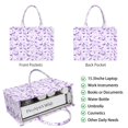 thumbnail image 2 of Large Capacity Tote Bag,White Purple Butterfly Flower Pattern Handbag Fashion Luxury Tote Bag,15.7"x13"x 5.1" Inches,Laptop Compatible, 2 of 6