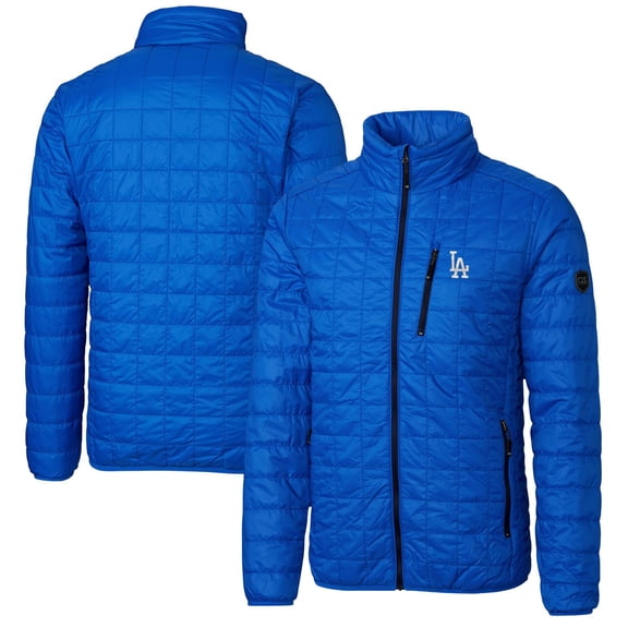 Men's Cutter & Buck Royal Los Angeles Dodgers Rainier Eco Insulated Full-Zip Puffer Jacket