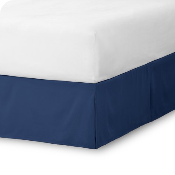Faldón de Cama Cepillado Doble Bare Home Colección Premium 1800 Caída de 15 Pulgadas Tamaño Queen Azul Oscuro