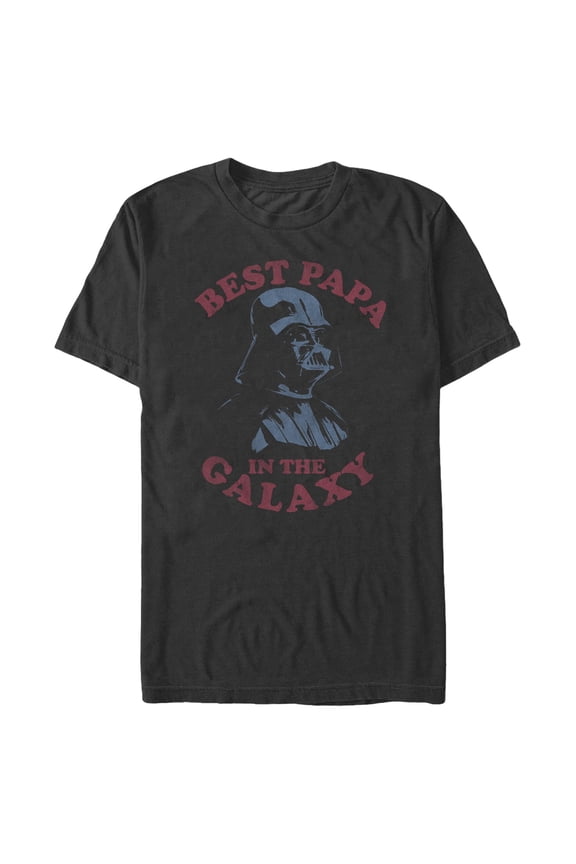 Men's Star Wars: A New Hope Darth Vader Best Papa in the Galaxy  Graphic T-Shirt