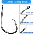 thumbnail image 2 of OROOTL Fishing Circle Hooks Saltwater Hook,100pcs High Carbon Steel Fishhooks in-line Straight Eye Hook, 2 of 6