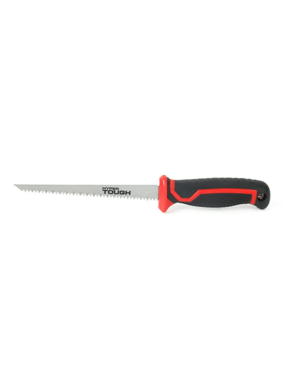 Hyper Tough Drywall Jab Saw, 6-inch Carbon Steel Blade, Comfort Grip Handsaw, Red