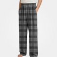 thumbnail image 5 of HAOTAGS Kids Plaid Pants (4-16) Elastic Waist Stright Leg Loungewear Pants with Pockets Gray Size 11, 5 of 7