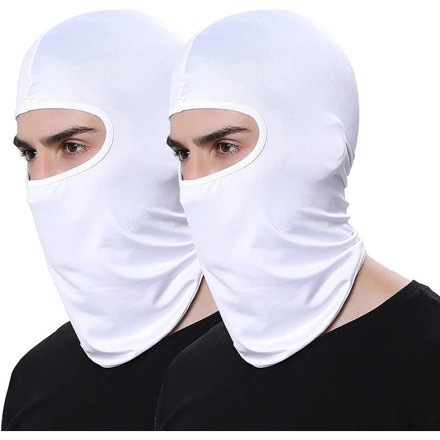 Paquete de 2 pañuelos para la cara para exteriores, Airsoft, máscara de esquí para motocicleta, pasamontañas para el sol, capucha táctica negra, cubierta para la cara