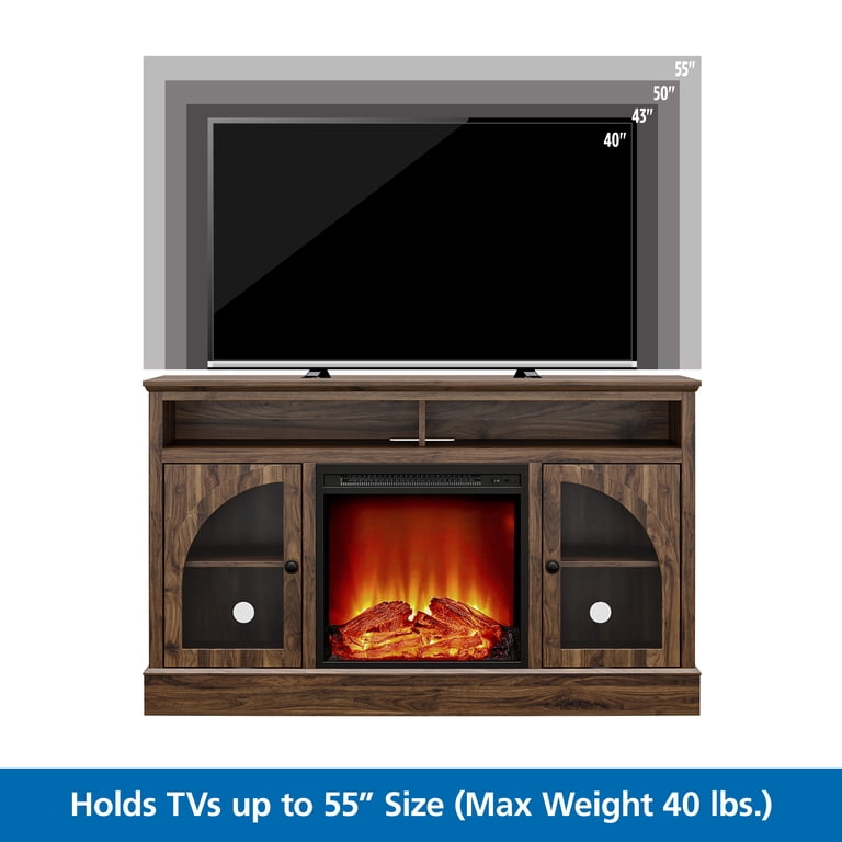 Mainstays Arched Door Fireplace TV Stand, 55 Inch photo 5