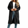 thumbnail image 3 of QIYAGBSA Hoodies for Women Long Zip Up Hooded Sweatshirt Side Slits with Pockets Casual Fall (Black, S), 3 of 6