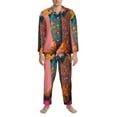 thumbnail image 3 of Vsdgher Cowboy Boots With Flowers Mens Pajama Set, Soft Warm Long Sleeve Sleepwear, Cozy Button-Down Pjs for Men-X-Large, 3 of 7