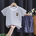 thumbnail image 4 of NOLDARES Baby Boy Summer Outfits 2 Pieces Short Sleeve Shirt Tee Cute Octopus Graphic Casual Drawstring Shorts Clothes(Navy,3-6 M), 4 of 4