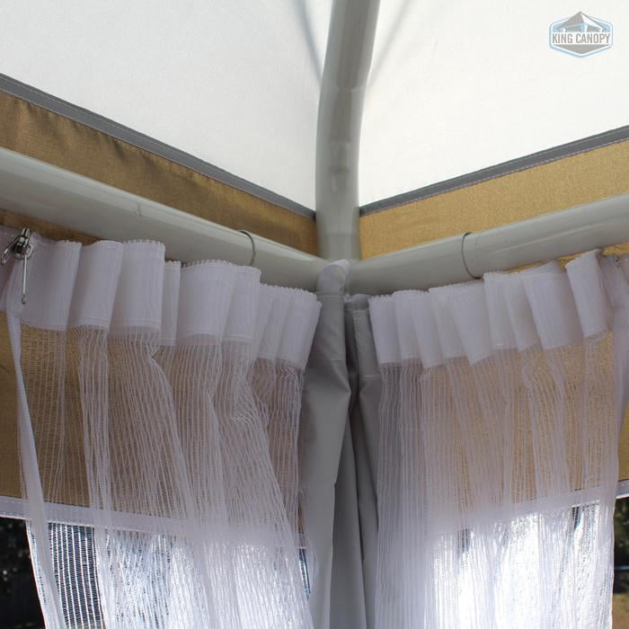 King Canopy Garden Party Backyard Gazebo 13'x13' 4-Leg, Caramel Crème