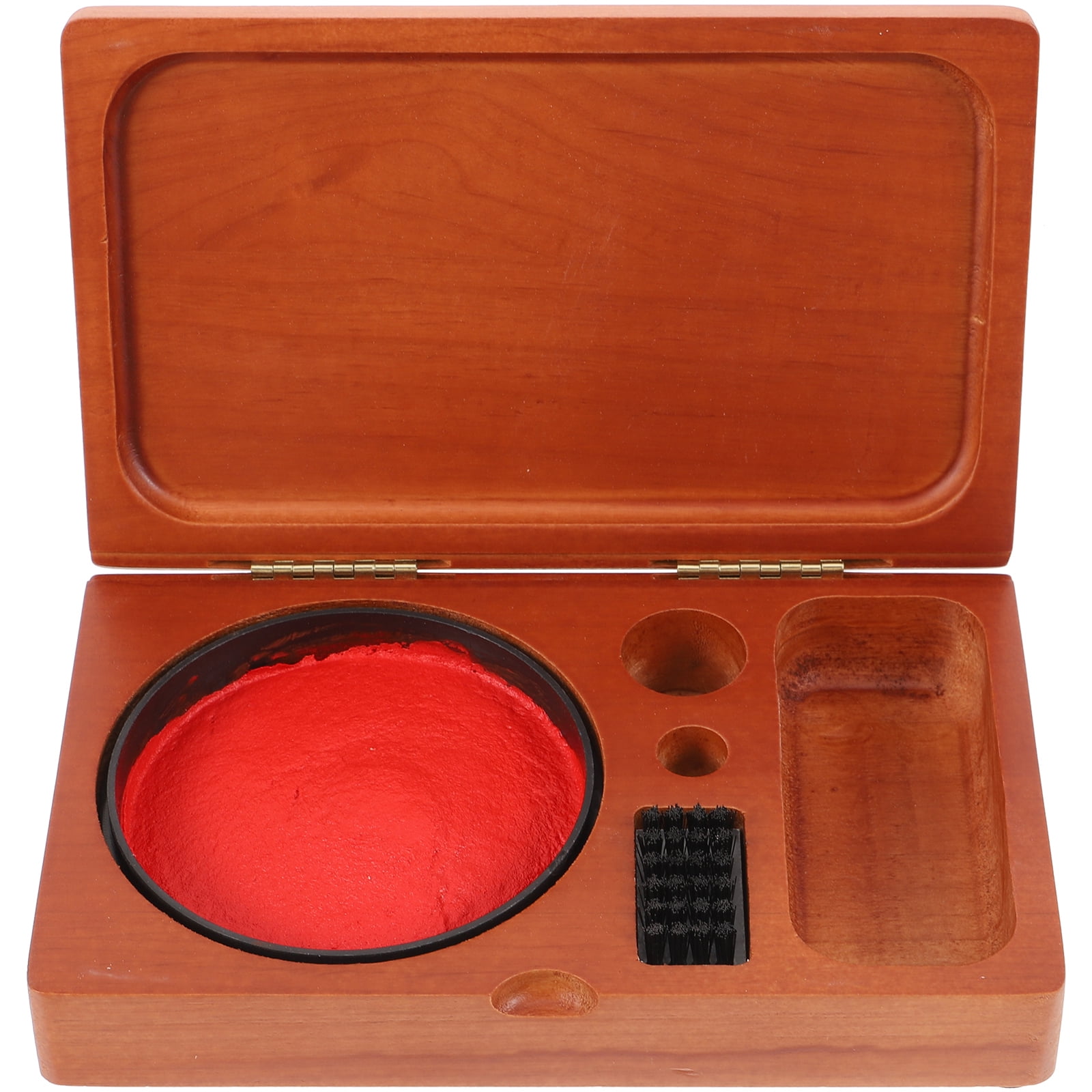 FENGGUIQU 2Pcs Multifunctional Portable Wood Stamp and Ink Pad Organizer for Craft Enthusiasts and Stationery Users