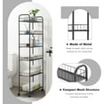 thumbnail image 4 of 6 Tier Slim Storage Cart with Wheels, Metal Mobile Shelving Unit Organizer Utility Cart for Office Bathroom Kitchen Laundry Room Narrow Places (10inches), 4 of 17