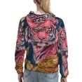 thumbnail image 7 of Wukai Pink Tiger Gold Leaves Print Womens Hoodies Fleece Sweatshirts Long Sleeve Sweaters Pullover Fall Outfits Winter Clothes-XX-Large, 7 of 7