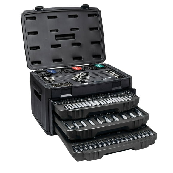 Master Mechanic Ensemble de 205 Pcs pour Mécaniciens, Douille Métrique SAE et Outils avec Étui