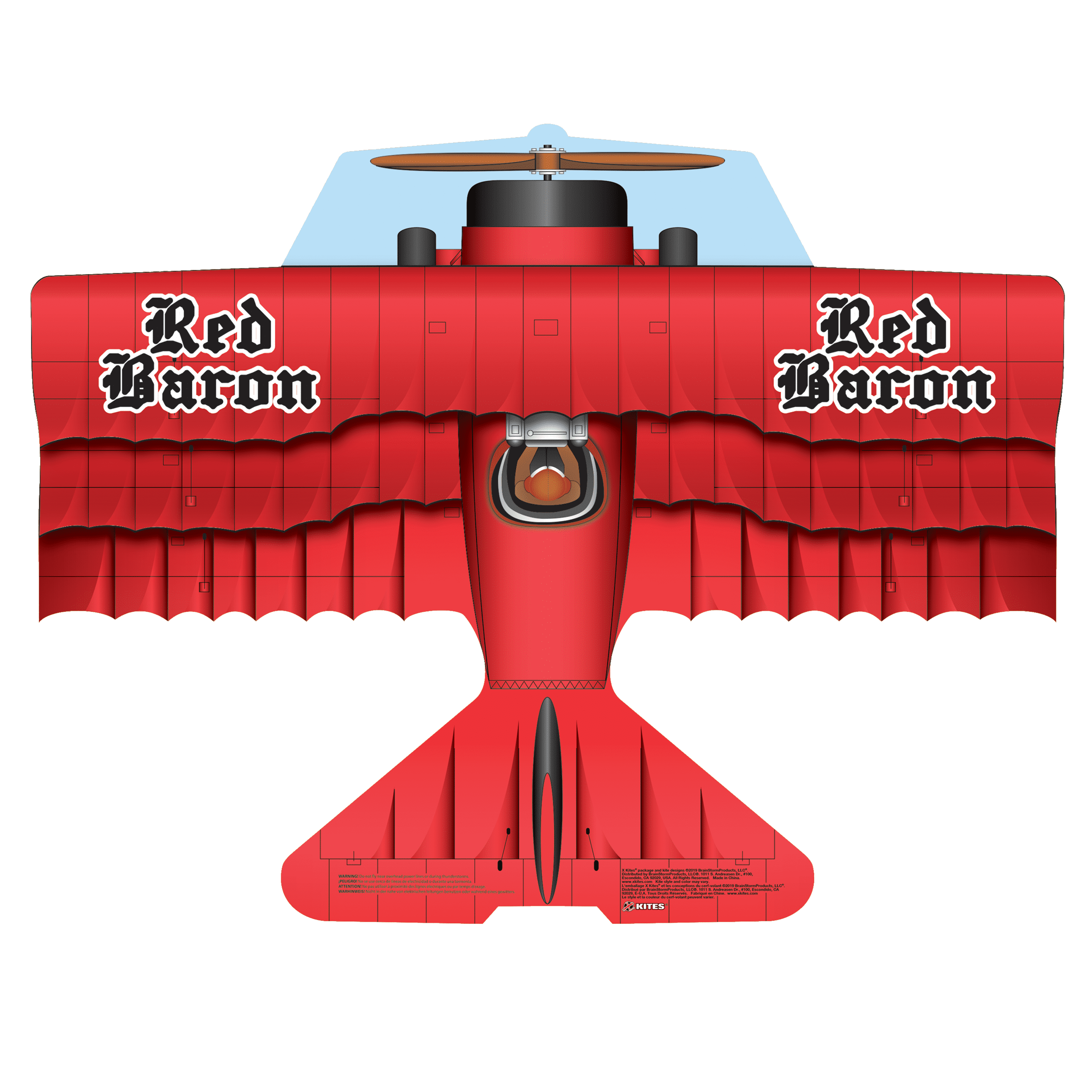 Brainstorm Toys Red Baron Flying Aces 37" Poly Airplane Kite