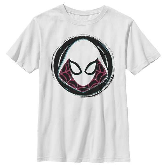Boy's Marvel Spider Gwen Badge  Graphic Tee White Medium