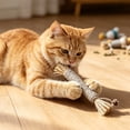 thumbnail image 2 of AuroraX Silvervine Cat Chew Wand Natural Sisal Rope Cat Wand Durable Non-Toxic Teeth Cleaning Long Lasting Interactive Cat Toy for Boredom Relief Brown, 2 of 6